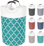 Large Laundry Basket, 75L Tall Collapsible Hamper with Handles, Green by Fabspace