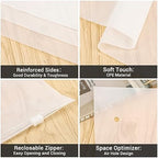 T Shirt Bags 3 Mil Thick, 5 Sizes 12x16" 10x13" 8x10" 12x8" 10x7" Pack of 25, Resealable Zip Packaging Poly Bags Durable for Business Packing Shipping Travel, Frosted, with Vent Hole - Image 3