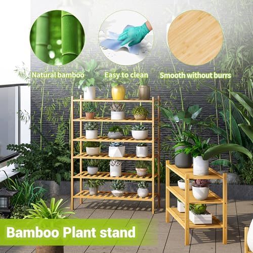BMOSU 6-Tier Bamboo Shoe Rack Premium Stackable Shoe Shelf Storage Organizer for Hallway Closet Living Room Entryway Organizer (Natural Bamboo) - Image 5