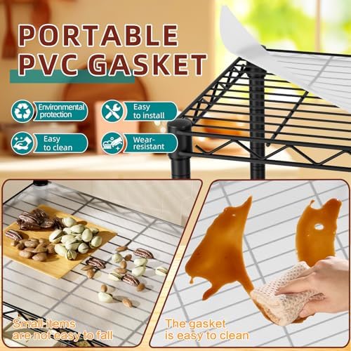 SINGAYE Small Wire 4 Adjustable Shelves Pantry Metal Shelf Floor Organizer - Image 5