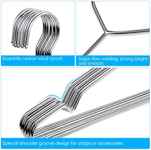 Fayleeko Wire Coat Hangers 40 Pack Strong Heavy Duty Stainless Steel Metal Ultra Thin Space Saving Clothes Hangers 16.5 Inch - Image 3