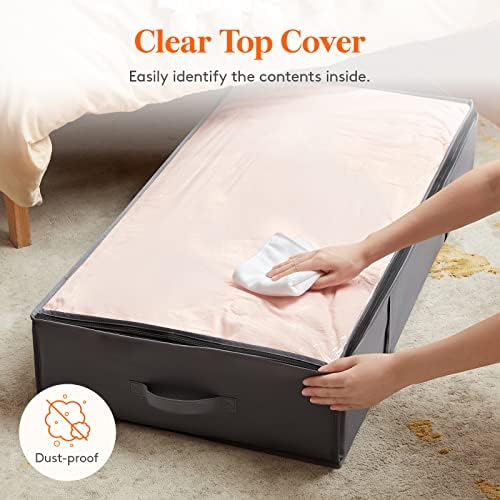 Lifewit 95L 4 Pack Under Bed Storage Containers, Large Capacity Blanket Storage Bags with Reinforced Handle, Organization and Storage for Comforters, Sheets, Clothes, Bedroom, College Dorm, Grey - Image 5