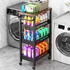 Vivihomety 4-Tier Laundry Utility Rolling Cart with Wheels, Metal by EndlessStorage