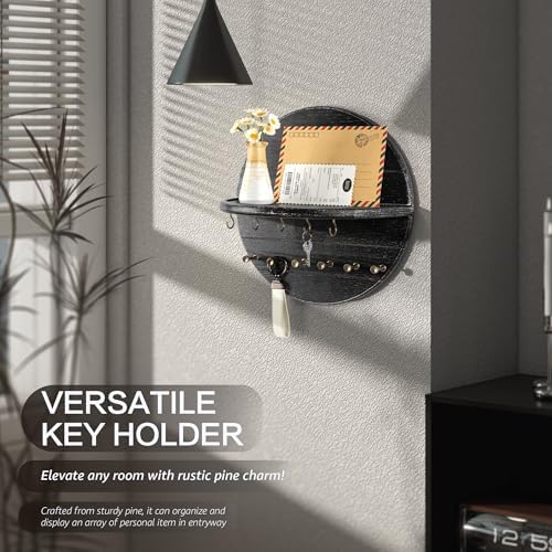 Rebee Vision Round Key Holder Wall Mount for Keys & Sunglasses, Old Black - Image 6