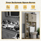 Vabches Over The Toilet Storage Cabinet with 2 Barn Doors, Grey - Image 5