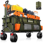 Originsure 300L Collapsible Beach Wagon Cart with Big Wheels, 560lbs, Green by Unknown