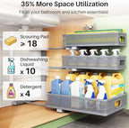 Kitstorack Under Sink Organizer, 2-Pack 3-Tier Height Adjustable Thickened Metal Pull out Cabinet Organizer Shelf, Slide out Storage Drawer Rack for Bathroom Kitchen Pantry Home Organization, Grey - Image 4