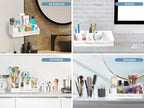 Tucao Toothbrush Holders, Toothbrush Holders for Bathroom with 6 Large Capacity Storage Slots & 3 Qtip Holders - Sturdy for Bathroom Counter Organizers and Storage Countertop - Marble White - Image 5