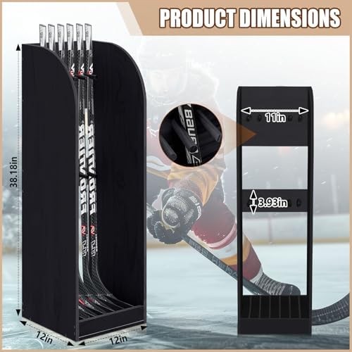 Cinnvoice 38''Vertical Hockey Stick Organizer Holder for 7 Sticks - Image 2