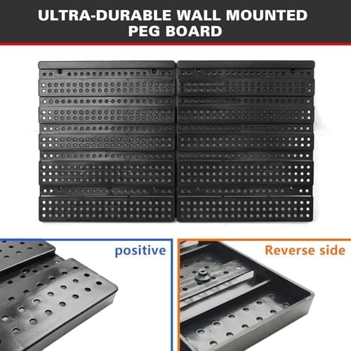 Wall Mounted Storage Bins, 30 Wall Mount Tool Organizer Bins Plastic Parts Rack Container, Easy Access Compartments For Tools, Hardware, Crafts, Office Supplies And More, Blackred - Image 5