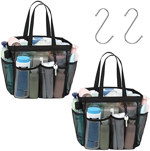 Mesh Shower Caddy Portable - 2 Packs, Extra Large Shower Bag for Dorm by F-color