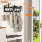 Evermagin 29" Coat Rack Wall Mount with Shelf for Entryway, Black - Image 4