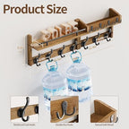 29 inch Coat Rack Wall Mount with Shelf, Entryway Wall Shelf with Hooks, Heavy Duty Coat Hanger Wall Mount with Key Holders and Mail Organizer for Living Room, Bedroom, Brown - Image 7
