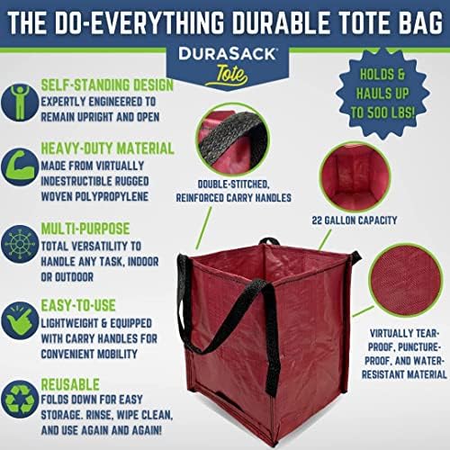 DURASACK Heavy Duty Storage Tote Bag 22-Gallon, Multicolored, Pack of 4 - Image 2