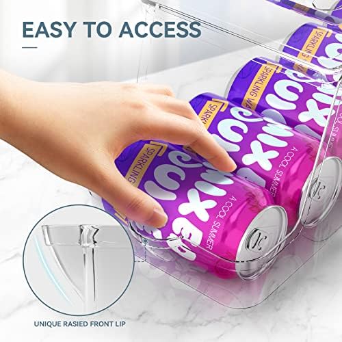 theaoo Soda Can Dispenser for Refrigerator with Lids, Stackable, 2 Pack - Image 4