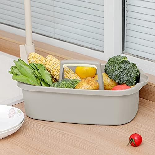 Large Cleaning Supplies Caddy Portable Shower Caddy Basket Light Gray 2Pk - Image 3