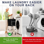 Laundry Cart with Wheels, 35.9" No-Bend Rolling Cart, Black - Image 2
