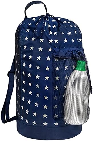Dalykate Backpack Laundry Bag, Laundry Backpack with Shoulder Straps and Mesh Pocket Durable Nylon Clothes Hamper Bag with Drawstring Closure for College, Travel, Laundromat, Apartment by Dalykate