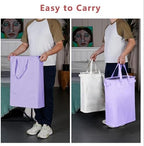 efluky Slim Laundry Basket, Narrow Laundry Hamper with Handles, Collapsible Dirty Clothes Hamper, Tall Laundry Bin for Laundry Room, Dorm and Bedroom, 12.7 Gallons(48L) Light Purple - Image 5
