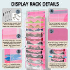 Kotkn Over The Door Shoe Organizer with 12 Large Breathable Pockets - Durable Hanging Storage for the Entire Family's Shoes (Pink) - Image 3