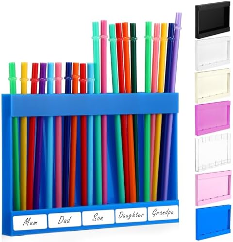 Qinyoung Acrylic Straw Holder for Cabinet Door,Classic,Large,Blue by Qinyoung