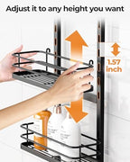 ODesign 3 Tier Adjustable Shower Caddy Hanging Over Head Anti-Swing Black - Image 6