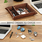 SITHON Valet Tray Desktop Storage Organizer with 2 Compartments - Image 5
