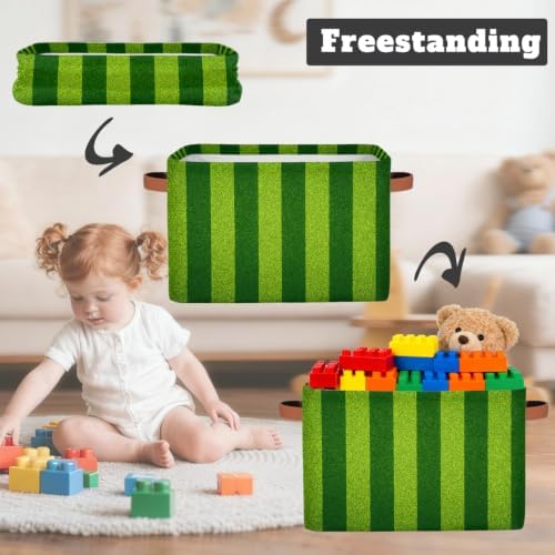 Grass Storage Basket Toy Storage Bins Collapsible Cube Organizer - Image 3