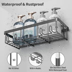 Liuoud 5 Pack Shower Caddy for Inside shower, Dark Grey Bathroom Storage - Image 3
