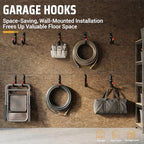 Heavy Duty Garage Storage Hooks, Wall Mounted Garden Tools Storage Hook Utility Organizer (7.9Inch x 7.5Inch) - Image 4