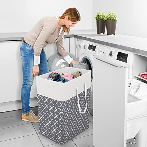 StorageRight Laundry Basket Hamper, 100L Clothes Storage, Clover Grey - Image 6