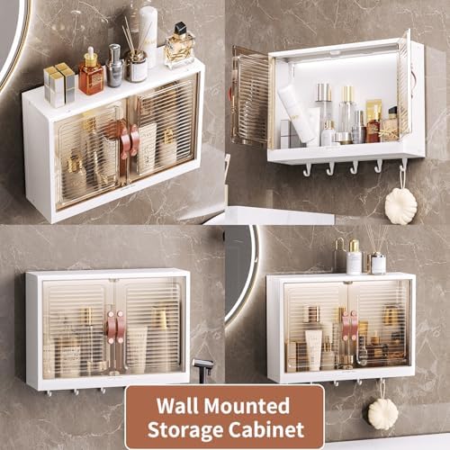 Plastic Bathroom Wall Cabinet, Wall Mounted Makeup Organizer - Image 6