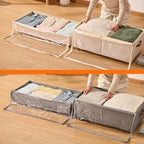 60L Large Under Bed Storage with Wheels Pack of 2, Underbed Shoe Container Bin with Clear Lid Cover, 10.5 Inches Rolling Under Bed Drawer Storage Bag Basket for Boots Quilt Sweater - Grey - Image 6