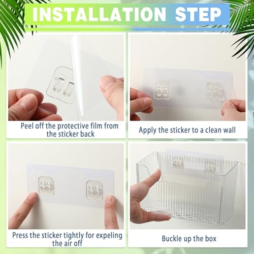 SiliFine 8 Pcs Cabinet Door Organizer Bin Wall Mount Organizer,3.35'',White - Image 6