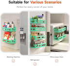 Sevenblue 4-Pack Magnetic Spice Rack for Refrigerator with Hooks, Green - Image 6