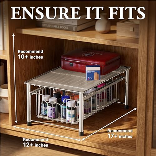 Simple Houseware Stackable Basket Drawer, Chrome - Image 3