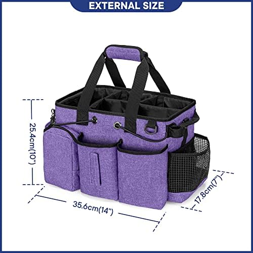 LoDrid Large Professional Cleaning Caddy with Detachable Divider, Purple - Image 6