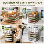 FANXIYQ 4-Tier Acrylic Paper Tray Organizer, Brown Office Paper Organizer - Image 4
