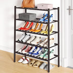 Smiry Bamboo Shoe Rack, 12 Vertical Slats, 5 Tier - 26.8" Wide, Brown by Smiry