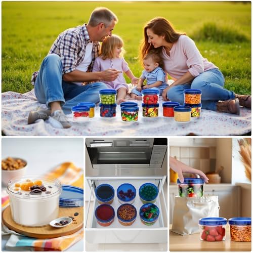 12 Pack-16 OZ Freezer Storage Containers, Small Plastic Containers with Twist Top Lids, BPA Free Food Storage Containers, Reusable Soup Container Microwave/Dishwasher Safe - Image 6