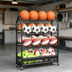 Homeiju Sports Equipment Organizer, Double Ball Storage Rack by Homeiju