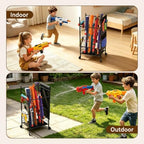 Mefirt Toy Gun Rack with Wheel, Heavy-Duty Steel Organizer for Nerf Blaster - Image 5