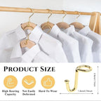 Clothes Hanger Connector Hooks, 36 Pack Gold Metal Cascading Extender Clips, Sturdy Mini Hanger Hooks for Velvet Hangers, Closet Space Saving Organizer - Image 3