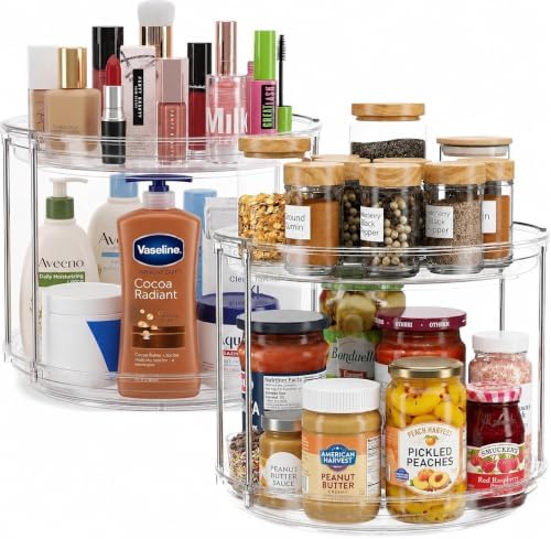 Oizeir Clear Two Tier Lazy Susan Organizer 2-Pack by Oizeir