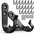 BREYDROK 20-Pack Coat Hooks for Hanging, Heavy Duty Black Metal Wall Hooks by BREYDROK