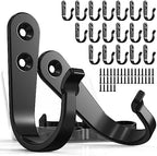 BREYDROK 20-Pack Coat Hooks for Hanging, Heavy Duty Black Metal Wall Hooks by BREYDROK