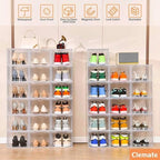 Clemate Upgraded X-Large Shoe Organizer,Shoe Storage Organizer,12 Pack,Shoe Box Clear Plastic Stackable,Drop Front Shoe Box with Clear Door, Shoe Containers For Sneaker Display,Fit up to US Size12 - Image 2