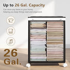 VECELO Rolling Laundry Hamper with Wheels and Lid, Foldable Plastic Laundry Basket with Handle, Rolling Divided Laundry Cart for Small Spaces, Laundry, Bathroom, Bedroom, Black - Image 6