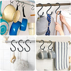 3 Inch Vinyl Coated S Hook,S Hooks for Hanging Plants ,10 Pack Non Slip Heavy Duty S Hooks ,Small Rubber Coated Steel Metal Black Closet S Hook for Hanging Jeans Plants Jewelry Pot Pan Cups Towels - Image 5