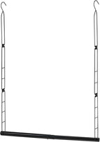 STORAGE MANIAC Hanging Closet Rod, Adjustable Width and Height Closet Hanging Organizer, Space-Saving Clothes Hanging Bar, Closet Extender Hanging Rod Double Closet Hanging Rod, 1 Pack Black by STORAGEMANIAC